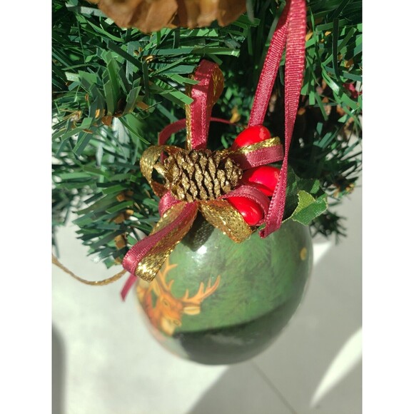 2 Lot Vintage Paper Mache Christmas Ornaments Of Santa: 1 Egg, 1 Round - Picture 10 of 10